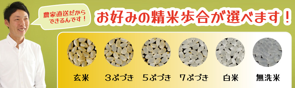 精米歩合が選べます – おこめはち