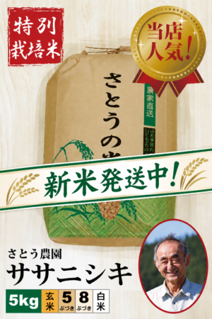 ◆新米発送中！◆【特別栽培米】 ササニシキ5㎏  さとう農園 令和8年産
